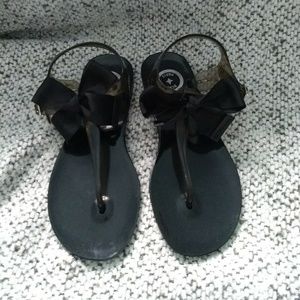 Jelly Thong Sandal with Bow Accent